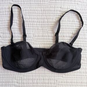 SKIMS 34B Elegant Black Sheer Bra